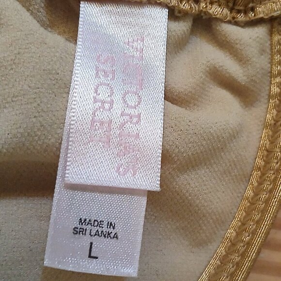Victoria's Secret  Vintage Y2K Gold Lame' Triangle String Bikini SzL - Picture 3 of 7